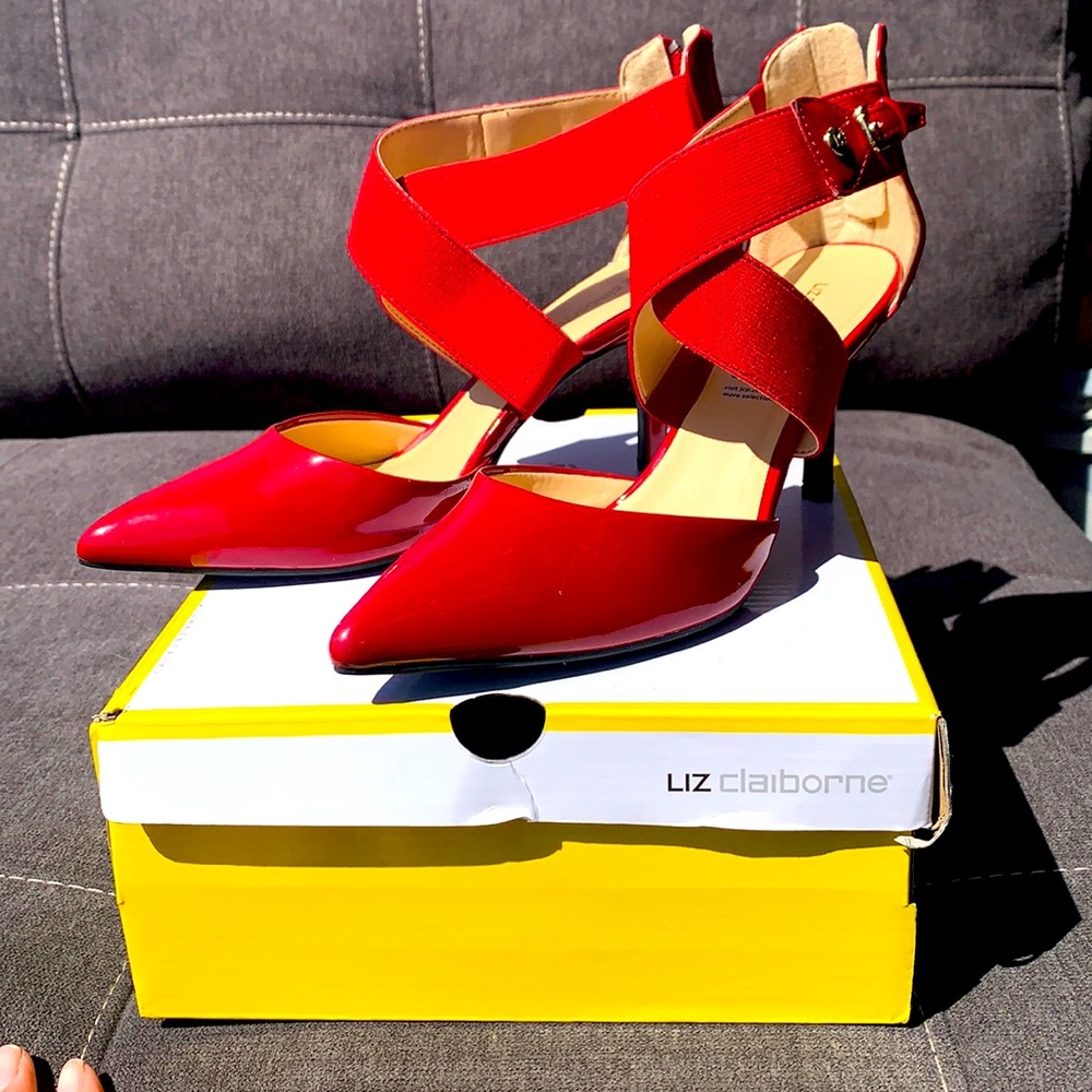 Liz Claiborne shiny red heels